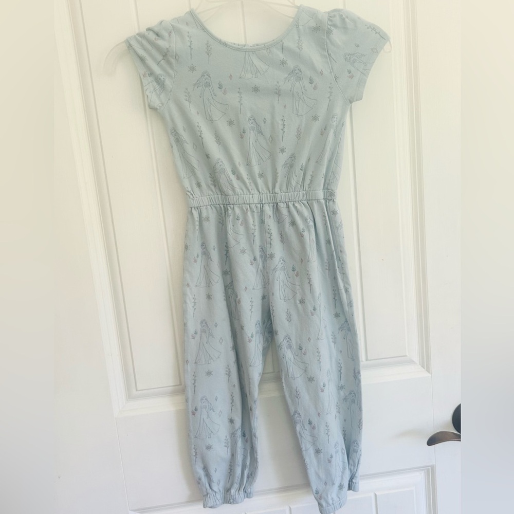 Kids Light Blue Elsa Disney Jumpsuit, Disney Pajamas Lot, 5t